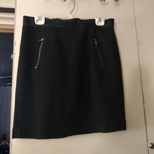 Ann Taylor Black Textured Pencil Skirt
